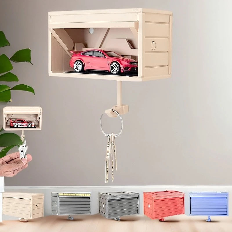 Garage Style Key Holder With Opening Door, 3D Printed Wall Hanging Organizer, Simple Home Decor
