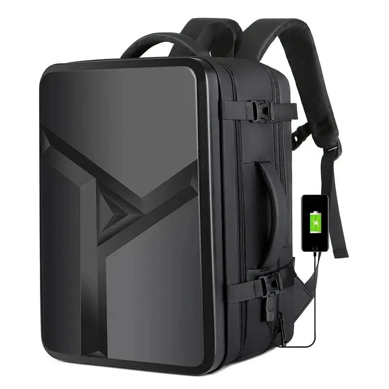 Men's 17" Laptop Hard Shell Backpack 50L Large Capacity Expandable Waterproof Travel Backpack USB Charging mochilas de hombre